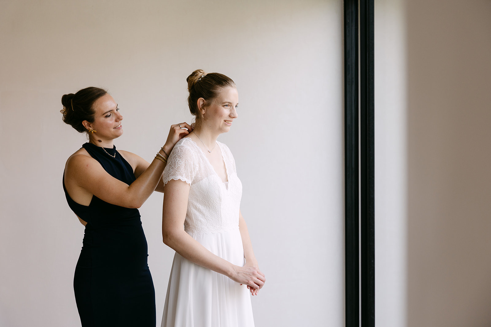 Gevlochten updo bun, bruin haar